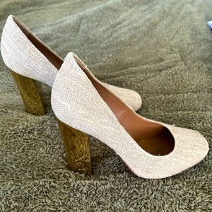 Tory Burch Heels - Cream With Gold Heel. Size 7.